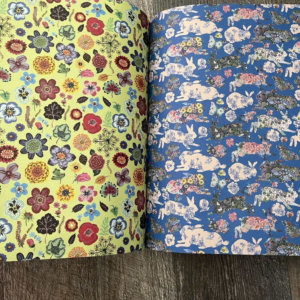 Nathalie Lété wrapping paper sheets book and matching sticker sheet. IN STOCK!